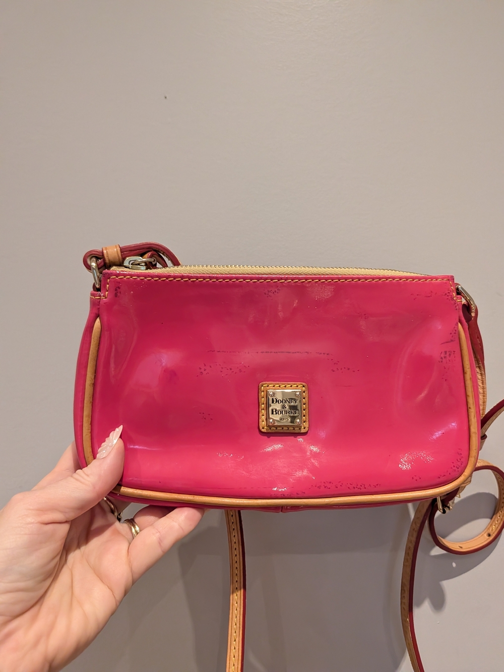 Dooney & Bourke Pink Patent Leather Crossbody Bag